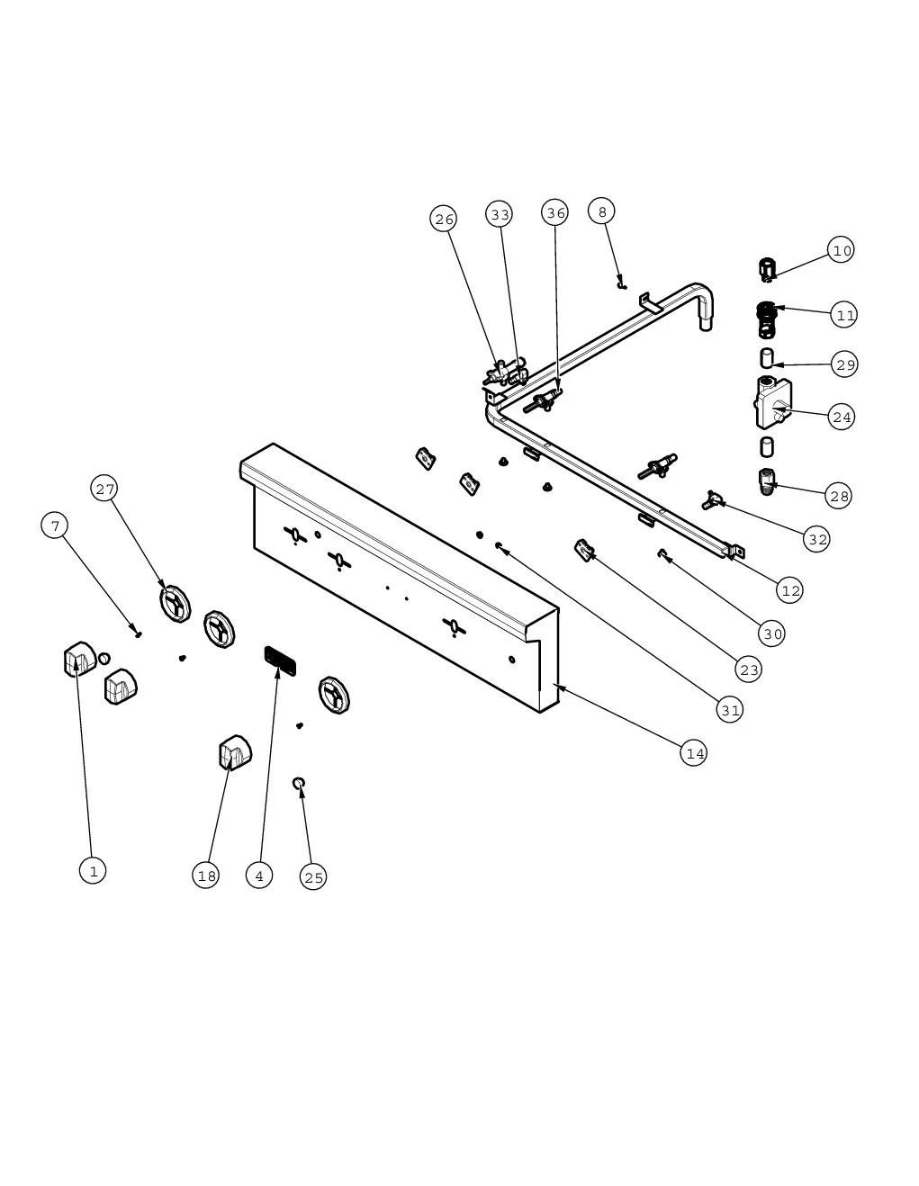 Viking VGBQ33002RE Grill Control Panel parts diagram