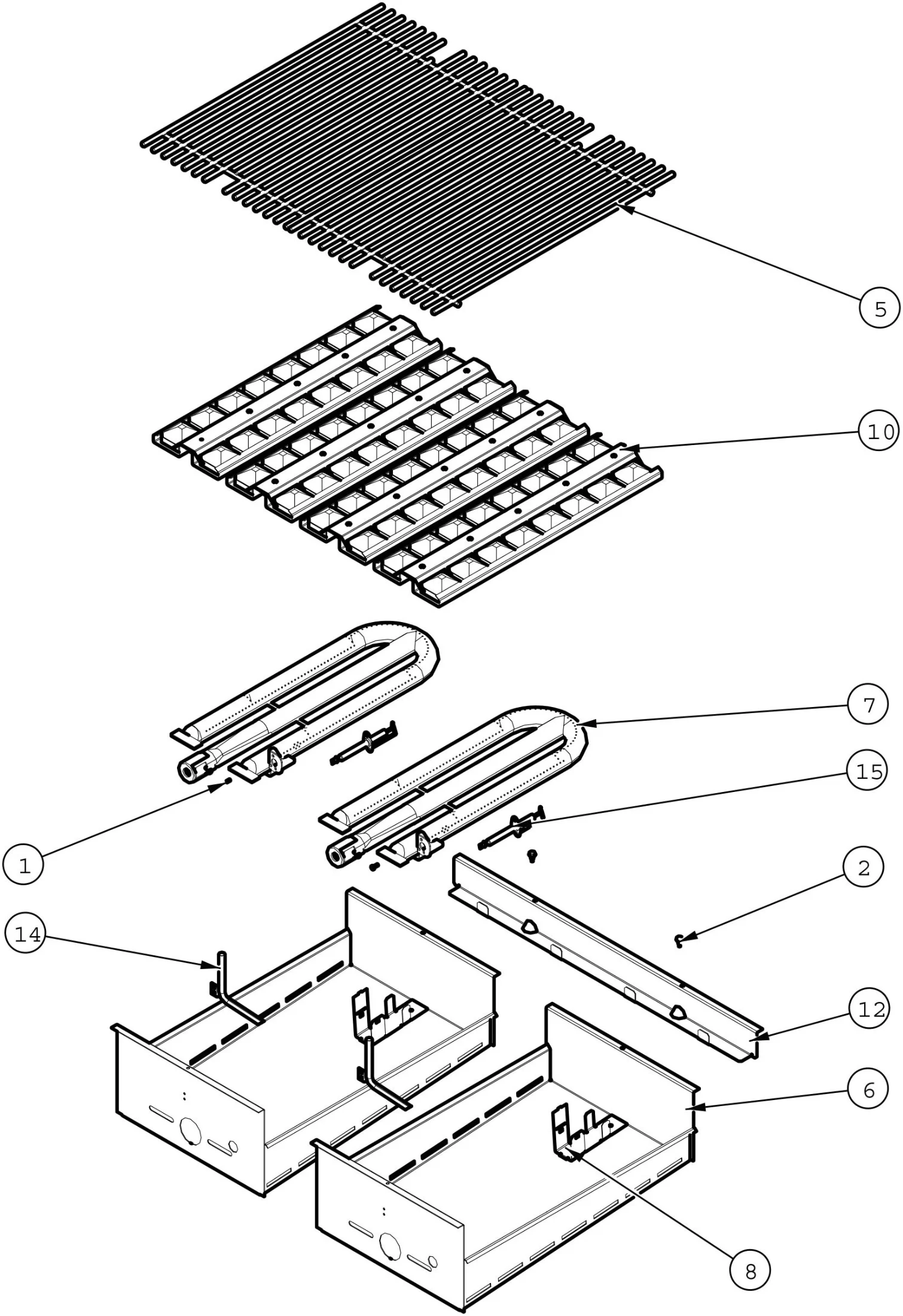 Viking VGBQ33002RE Grill Burner Base parts diagram