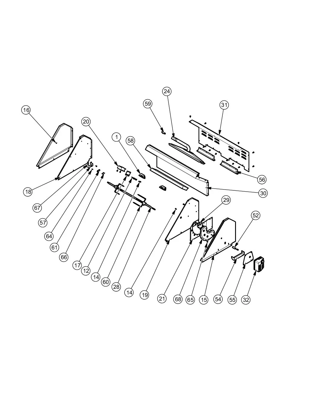 Viking VGBQ33603RE Grill Rotiserie parts diagram