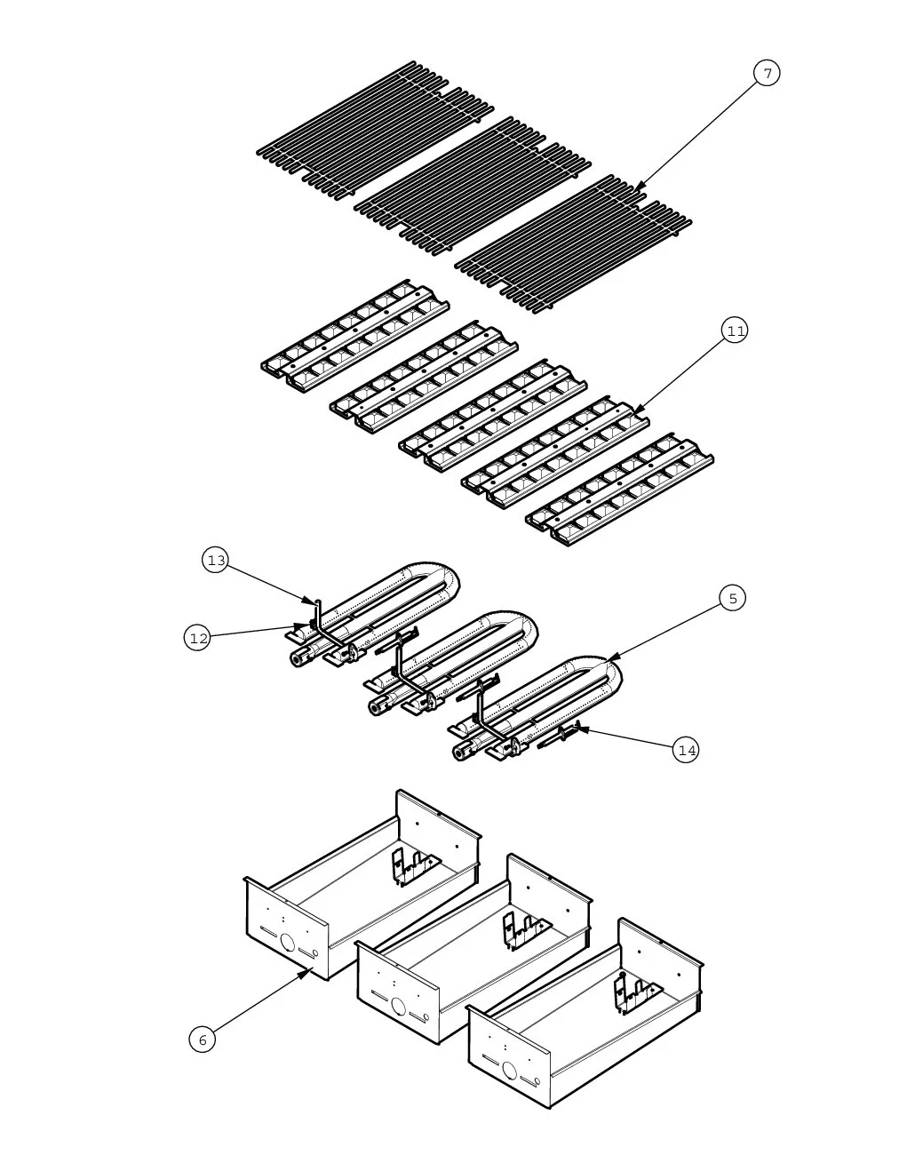 Viking VGBQ33603RE Grill Burner Box parts diagram