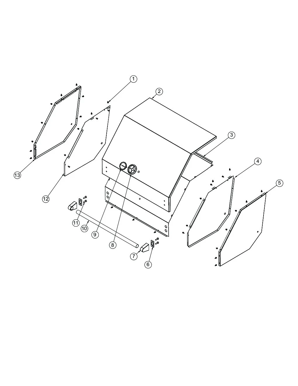 Viking VGBQ3002RT2 Grill Canopy Area parts diagram
