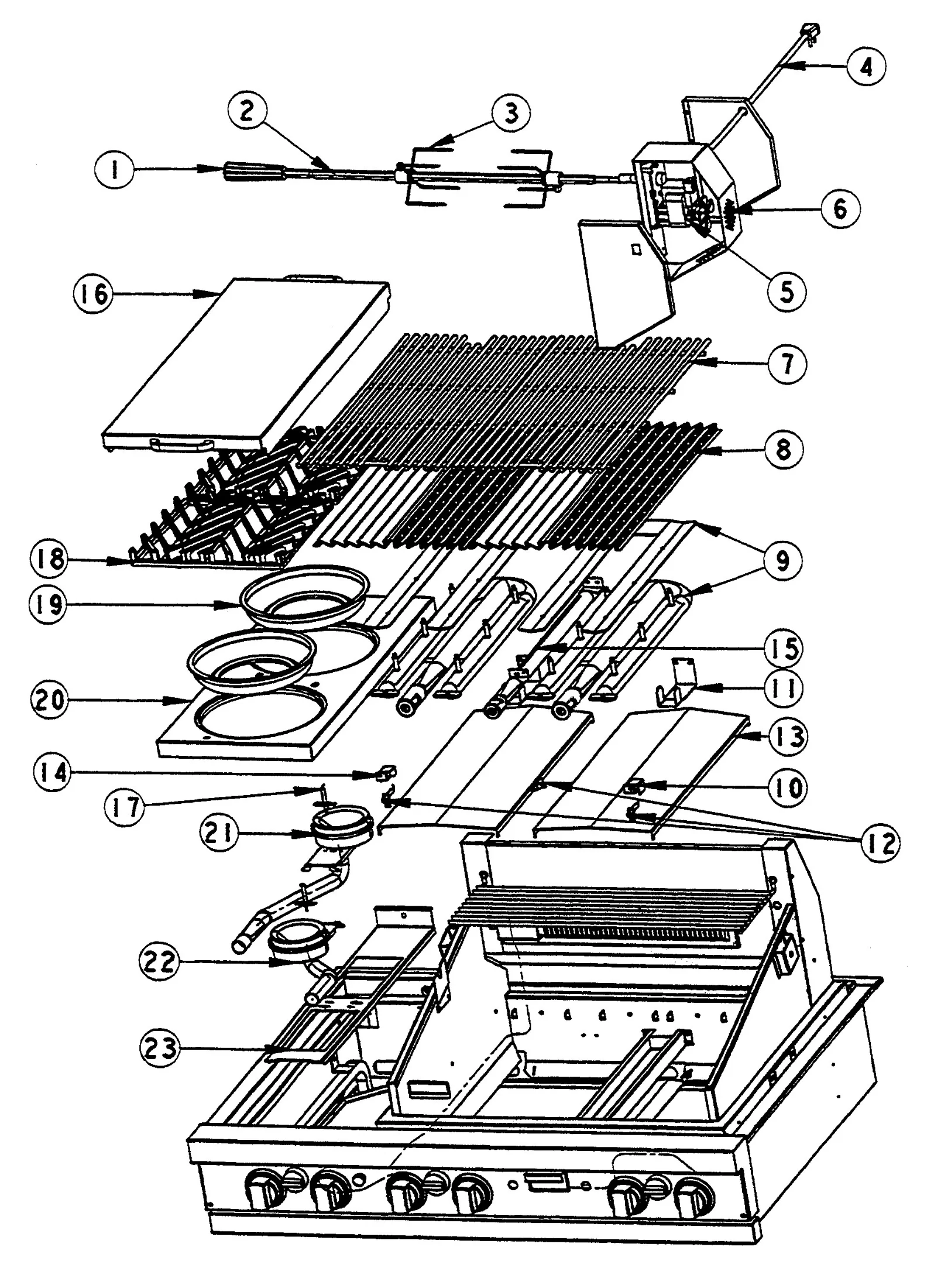 Viking VGBQ4122RS Grill Burner-grate Assembly parts diagram