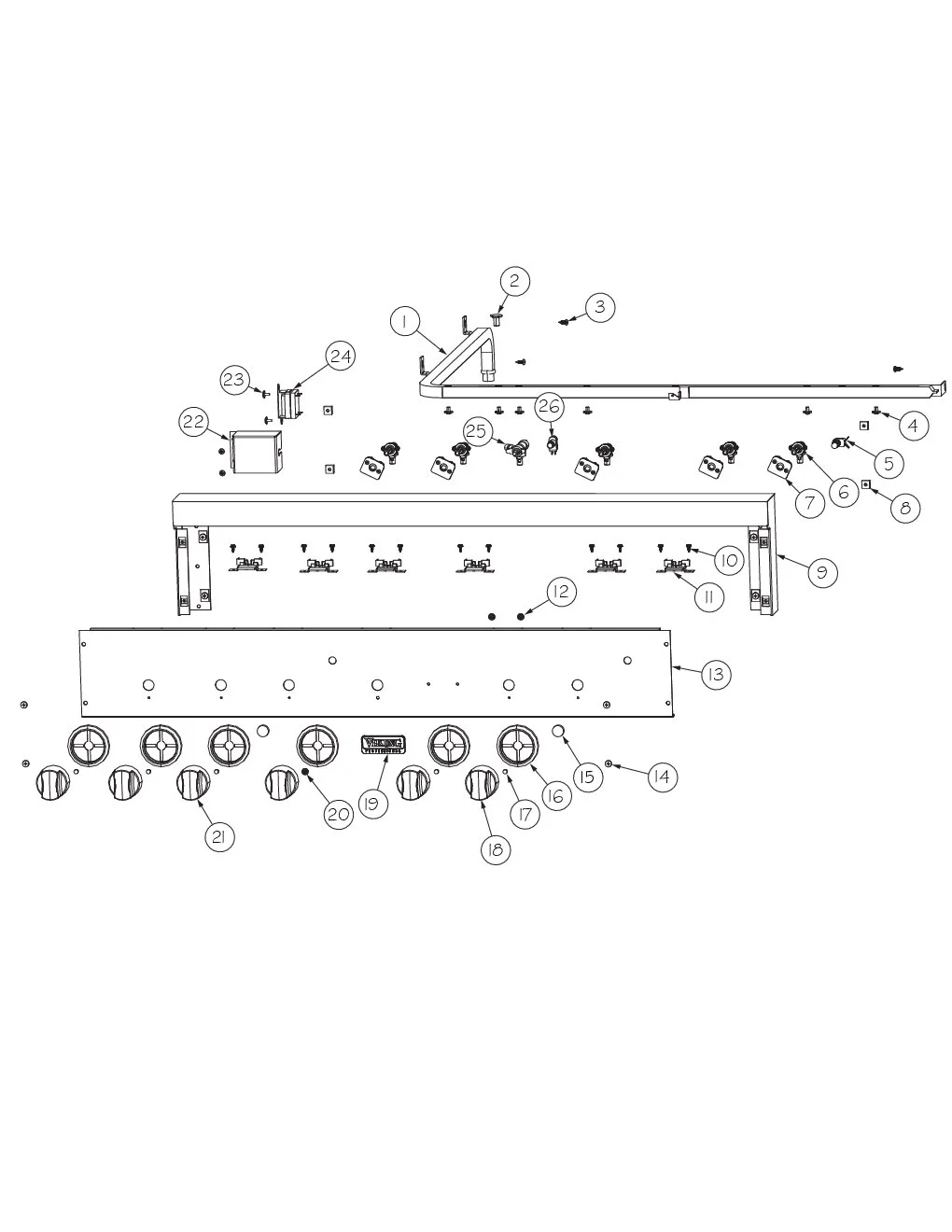 Viking VGBQ4122RE1 Grill Control Area parts diagram
