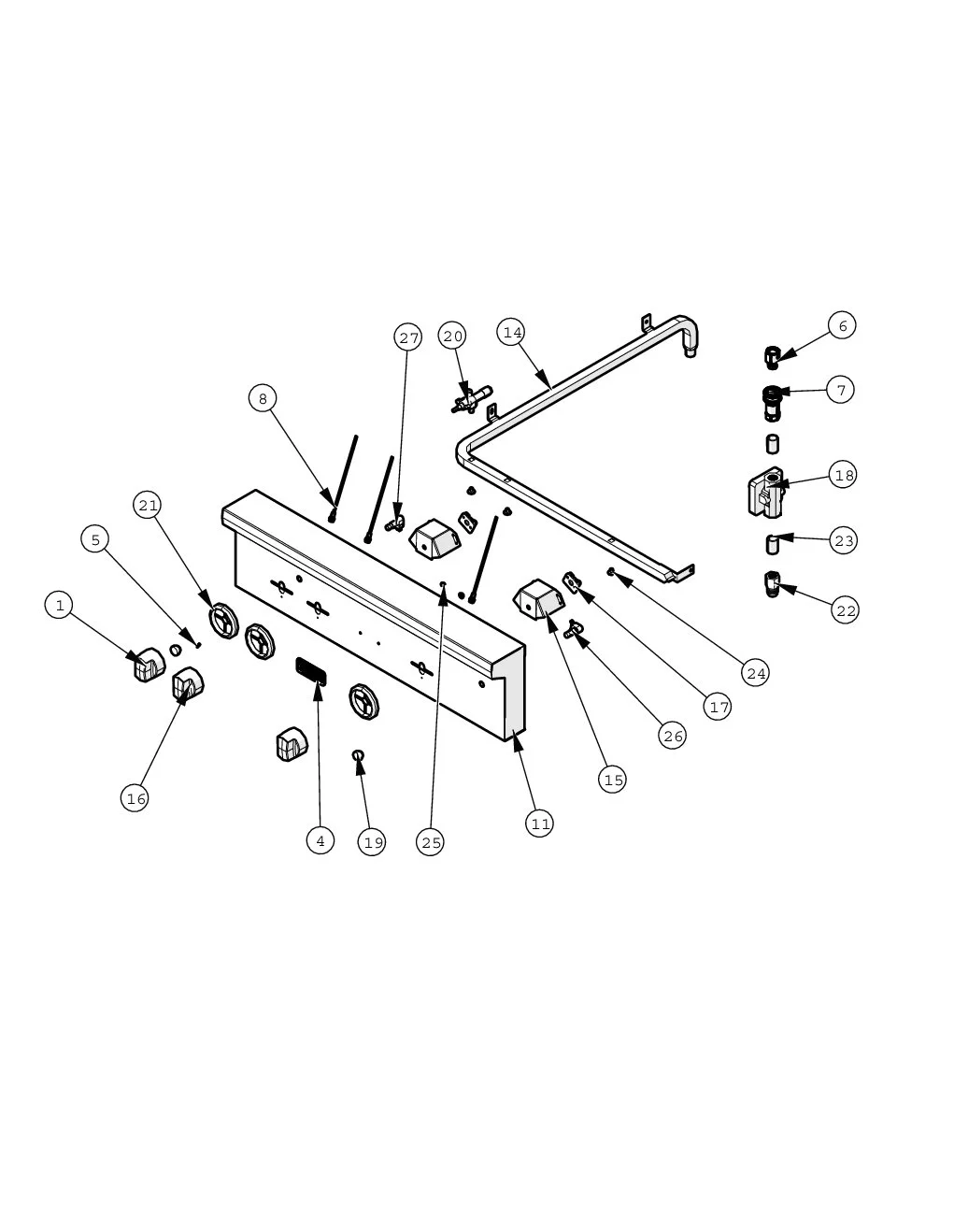 Viking VGBQ53002RE Grill Control Panel parts diagram