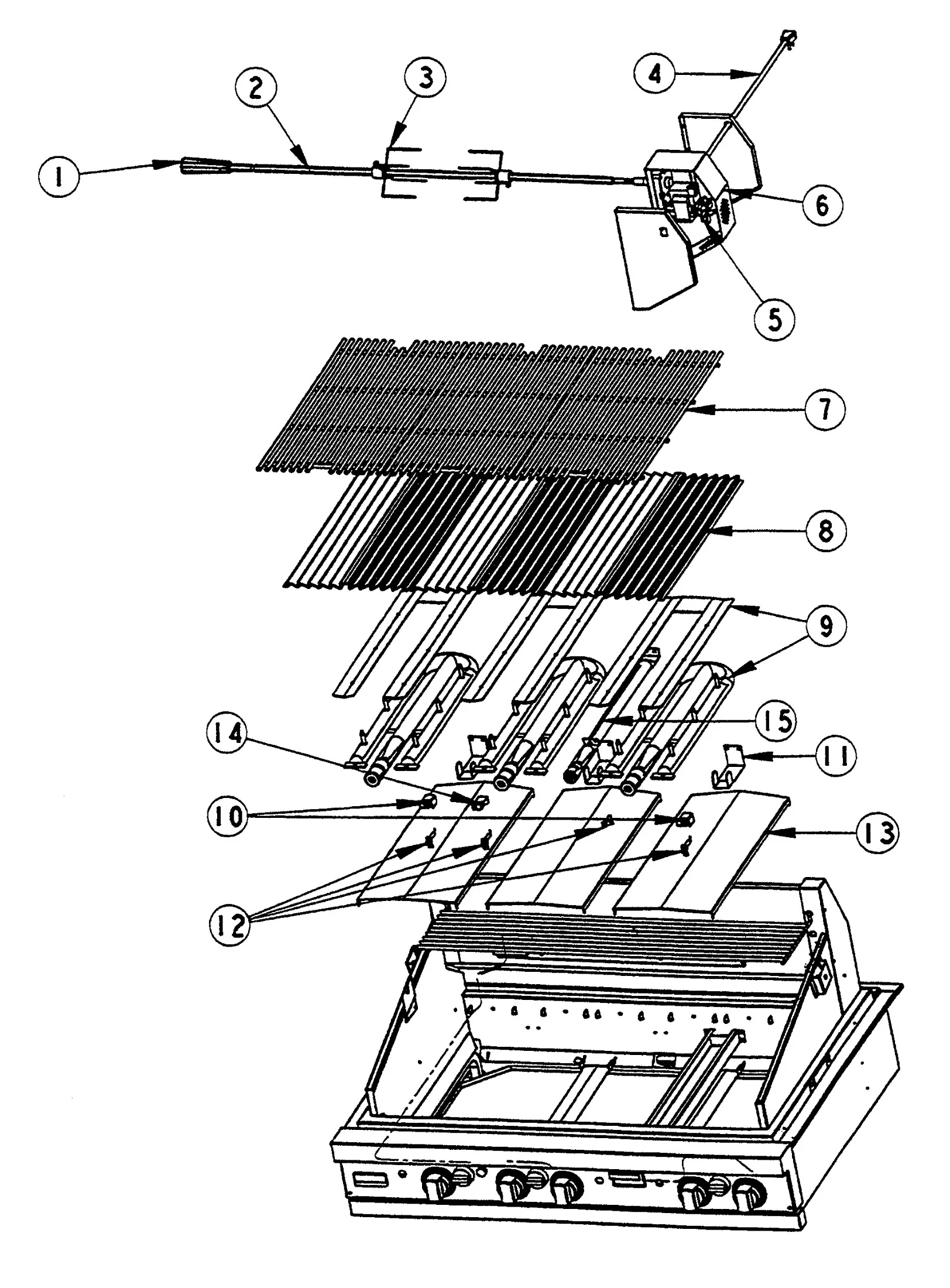 Viking VGBQ4103RS Grill Burner Grate Assembly parts diagram