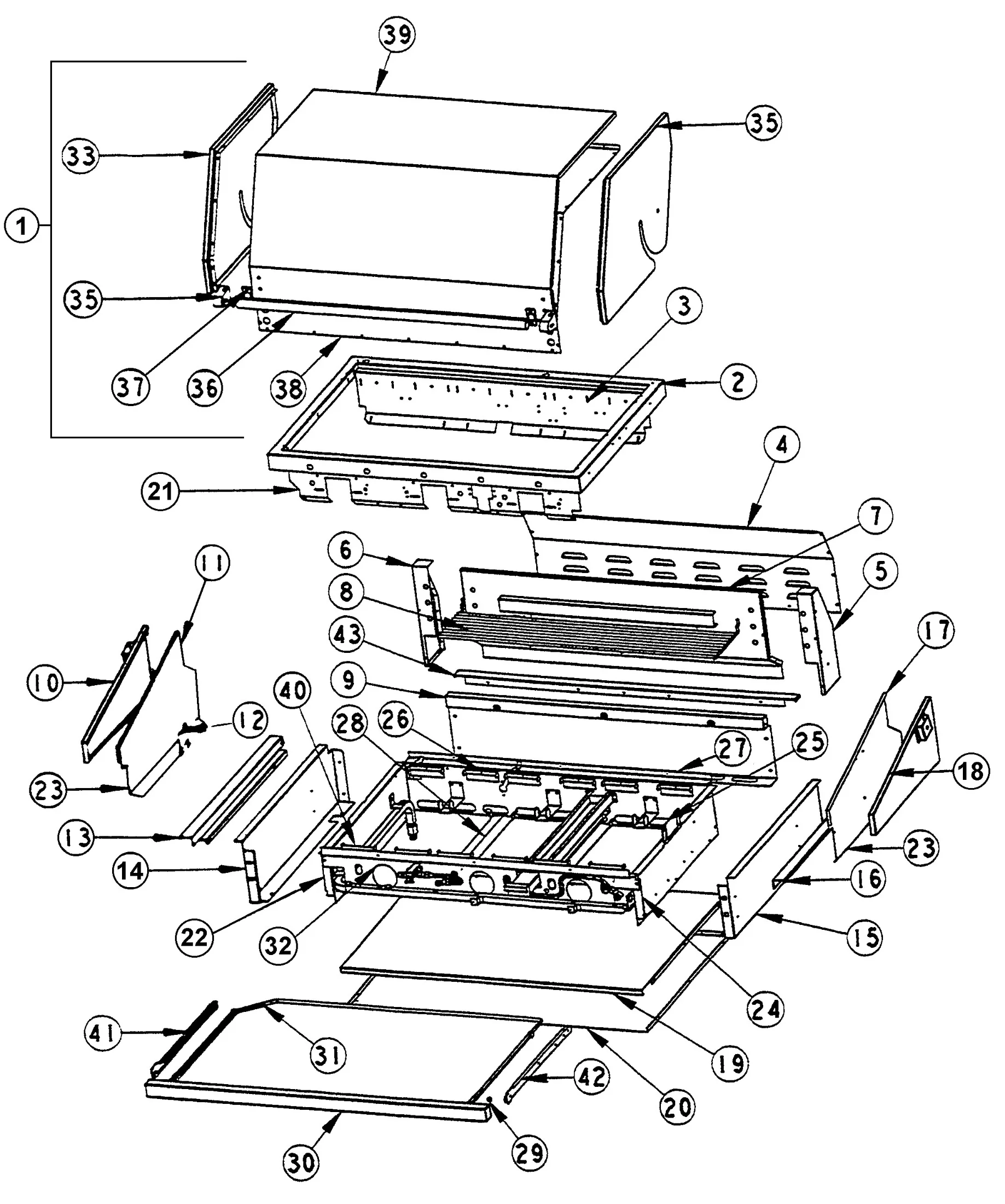 Viking VGBQ4103RS Grill Grill Subassy parts diagram