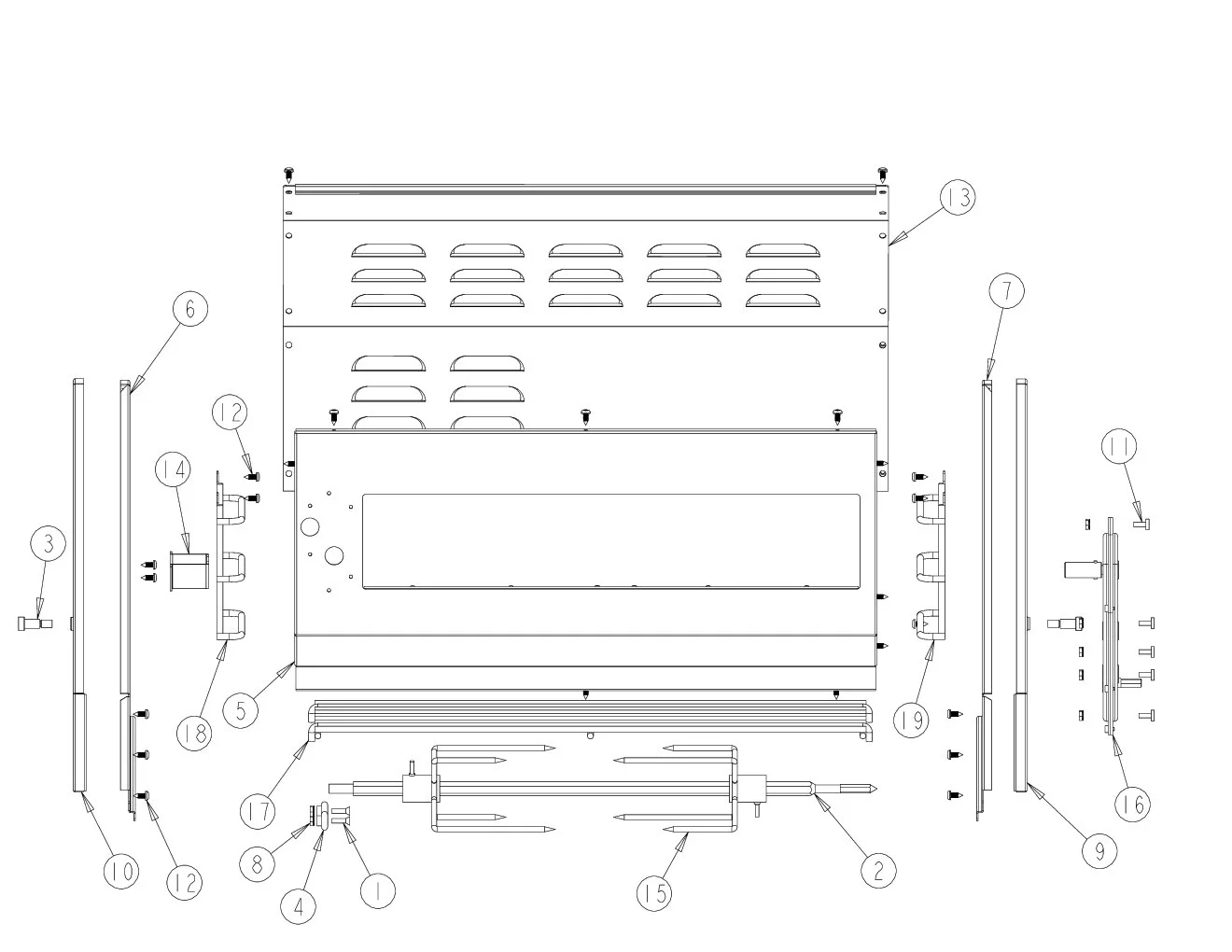 Viking VGBQ4122RE Grill Upper Grill Area parts diagram