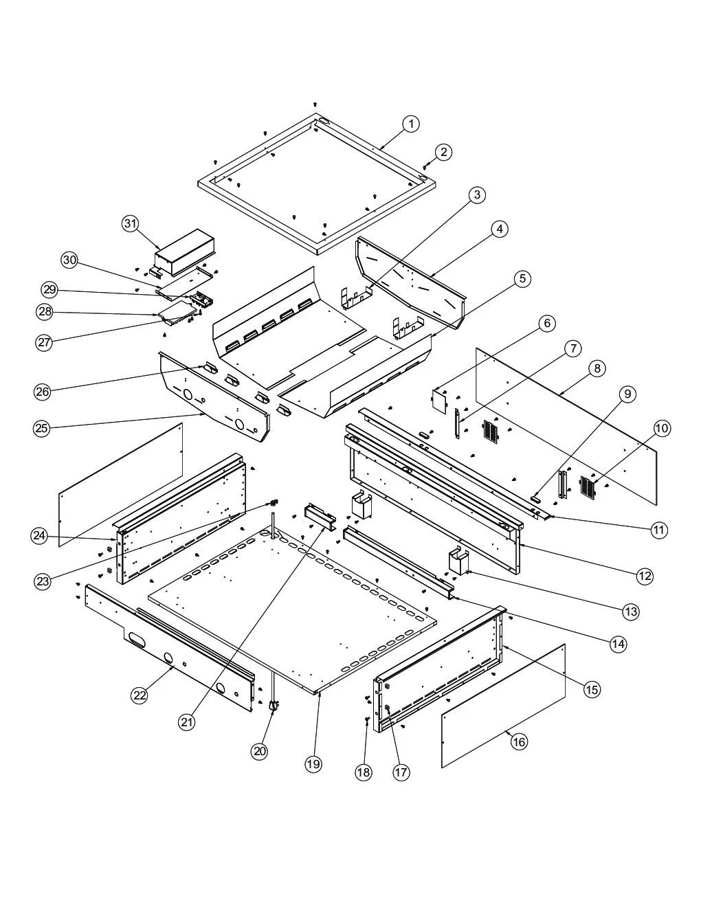 Viking VGBQ4122RE2 Grill Burner Box Area parts diagram