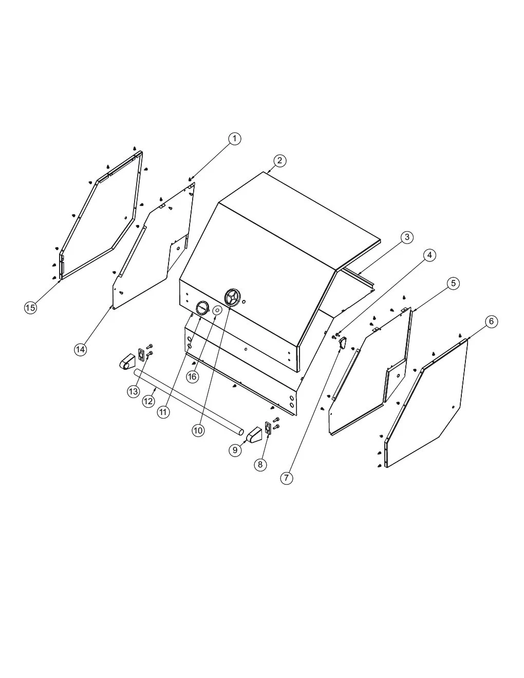 Viking VGBQ4122RE2 Grill Canopy Area parts diagram