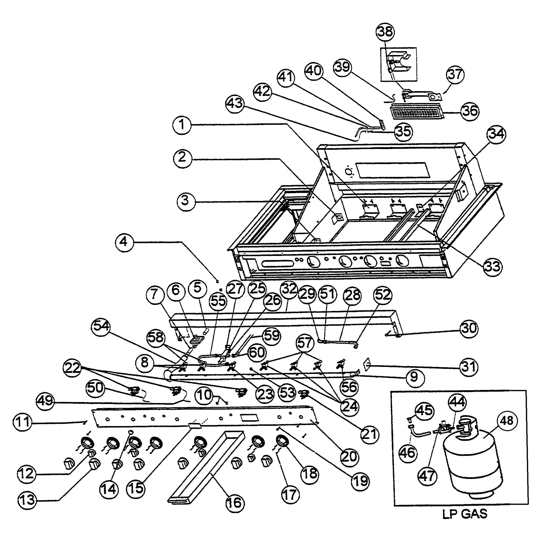 Viking VGBQ5323R Grill Control-valve Assembly parts diagram