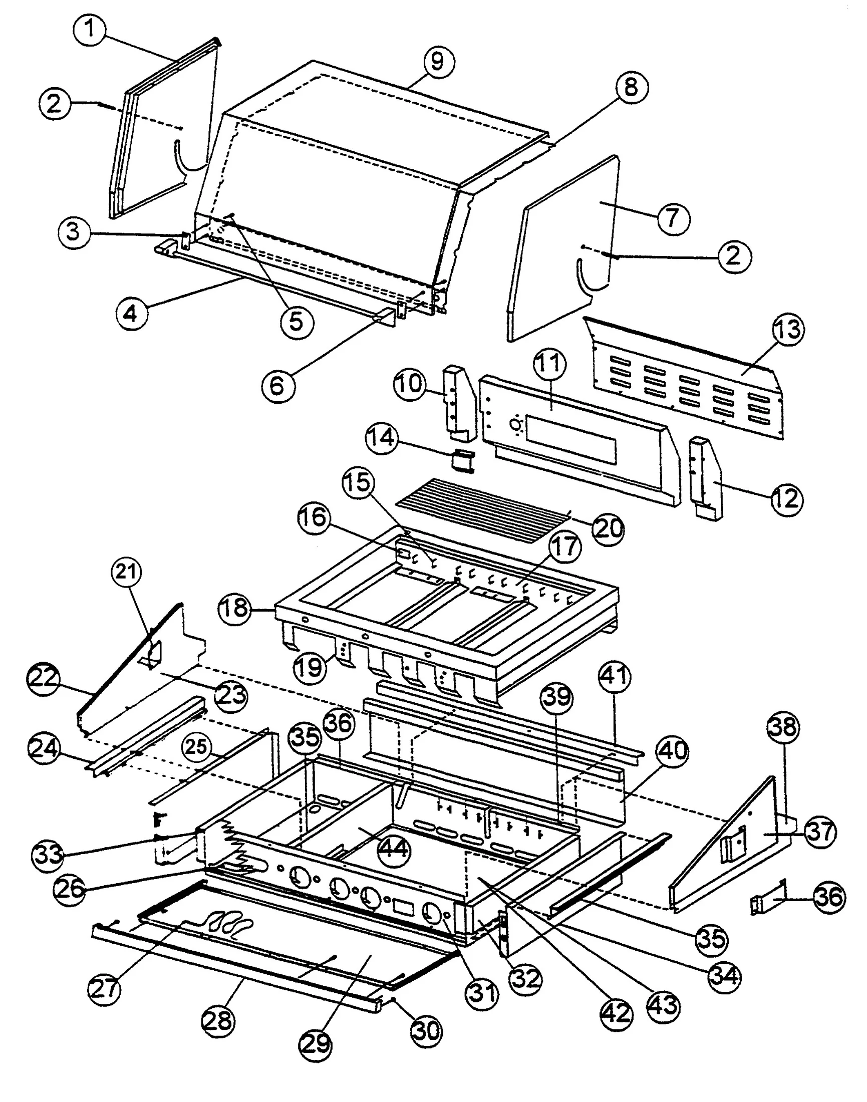 Viking VGBQ5323R Grill Grill Subassy parts diagram