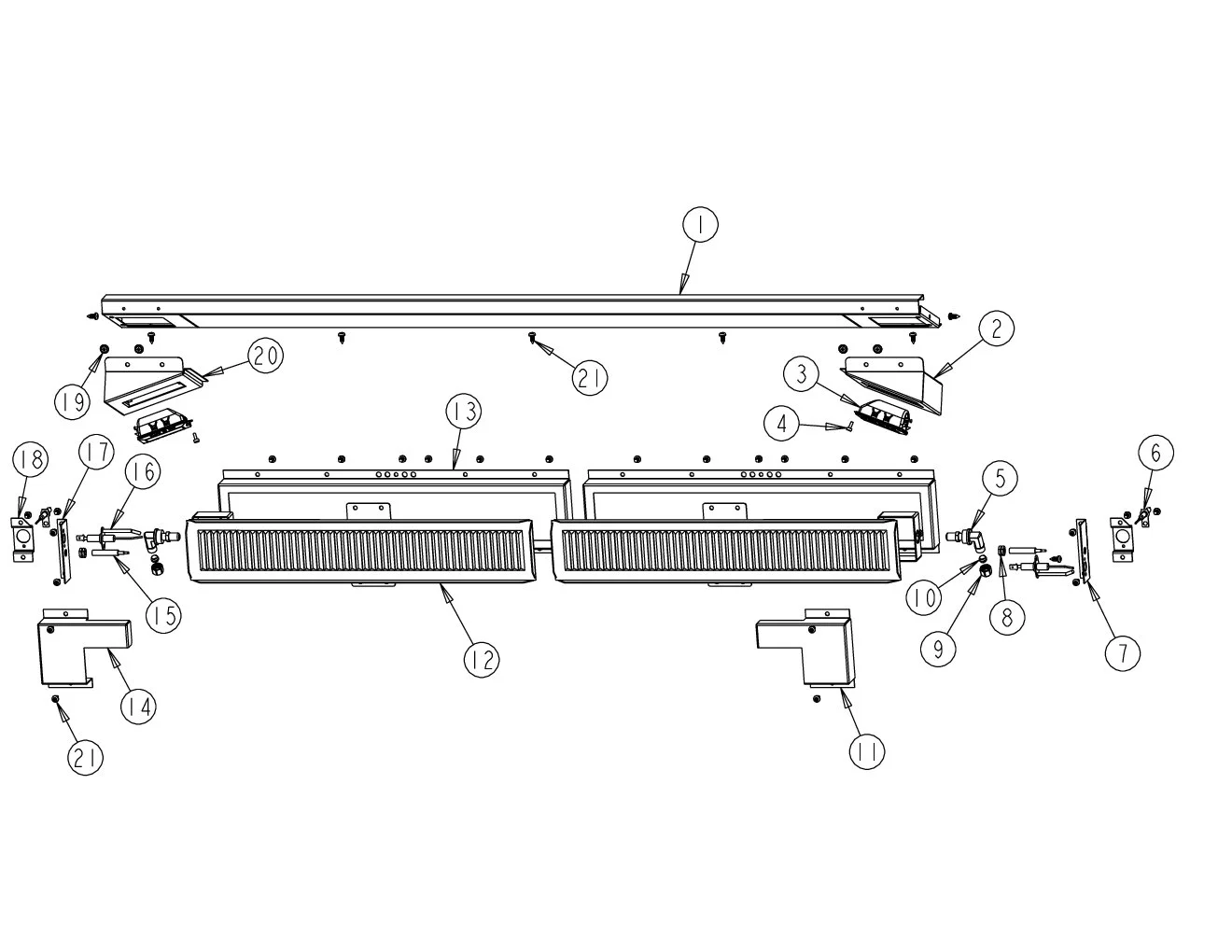 Viking VGBQ5304RE Grill Rotisserie Burner Area parts diagram
