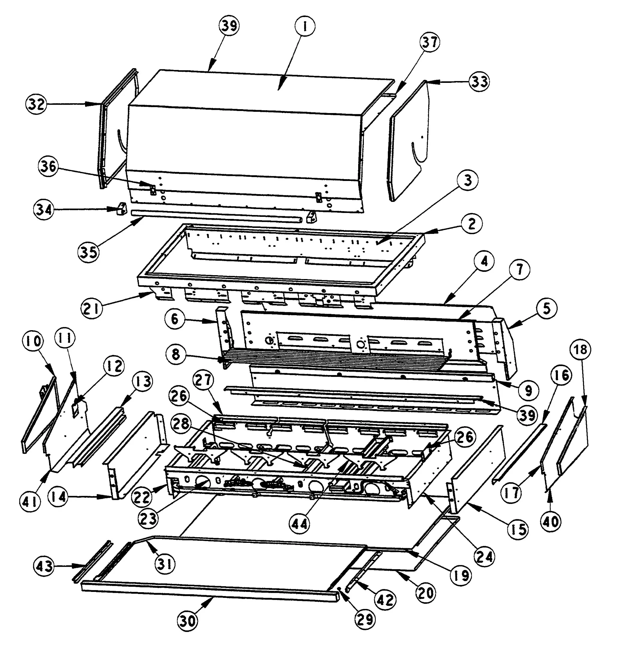 Viking VGBQ5304RS Grill Grill Subassy parts diagram