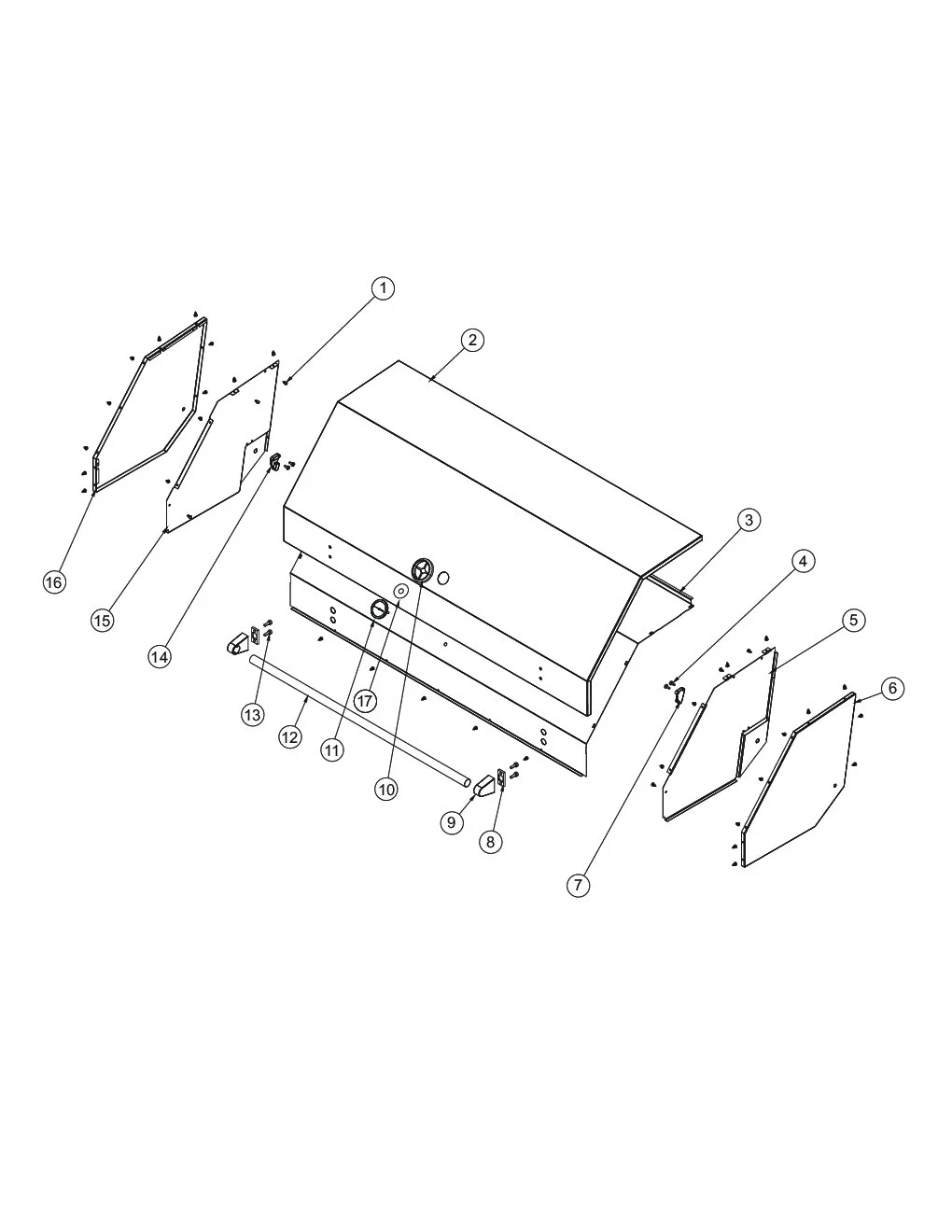 Viking VGBQ5304RE2 Grill Canopy Area parts diagram