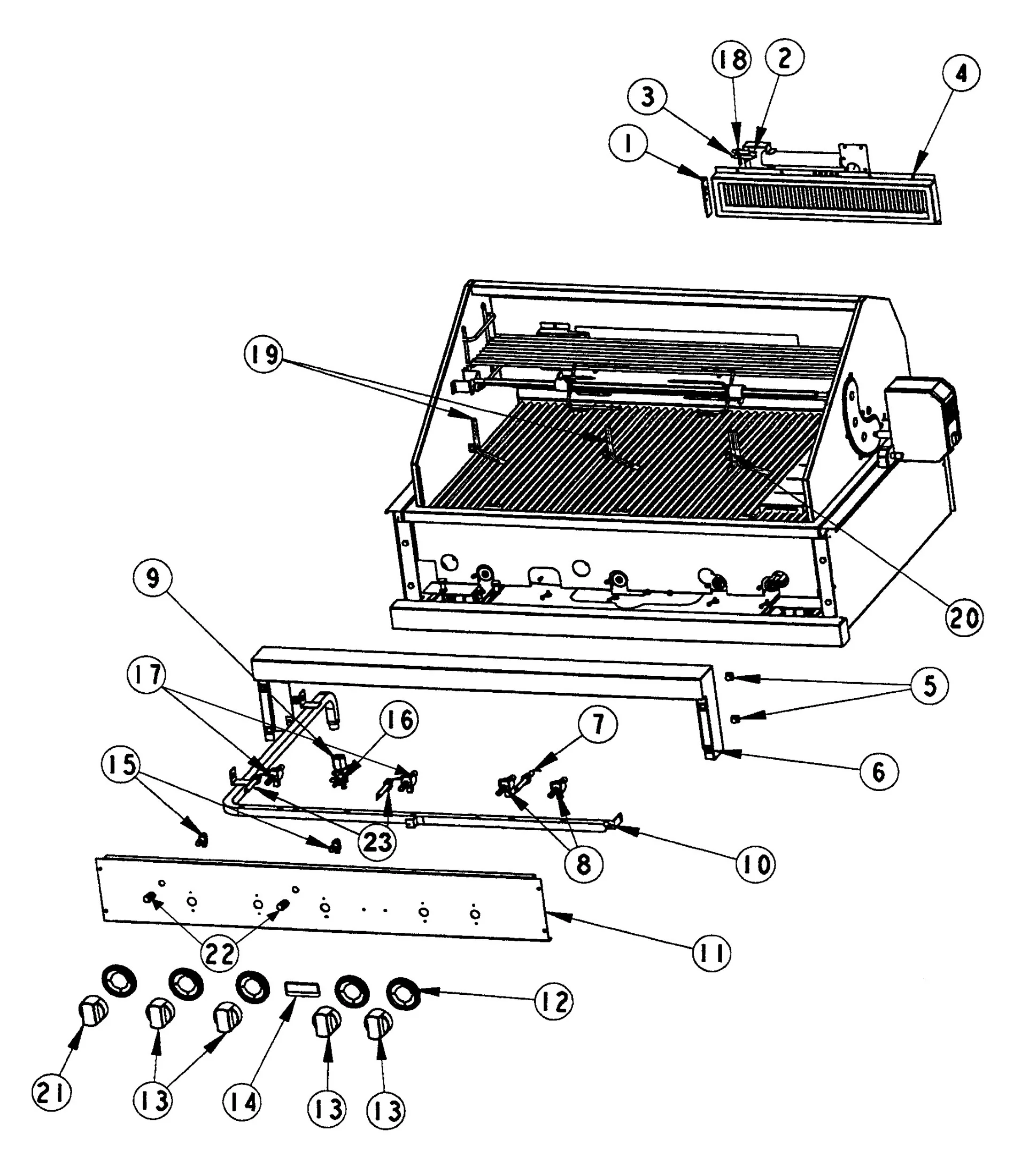 Viking VGBQ5304RT Grill Control Valve Assembly parts diagram