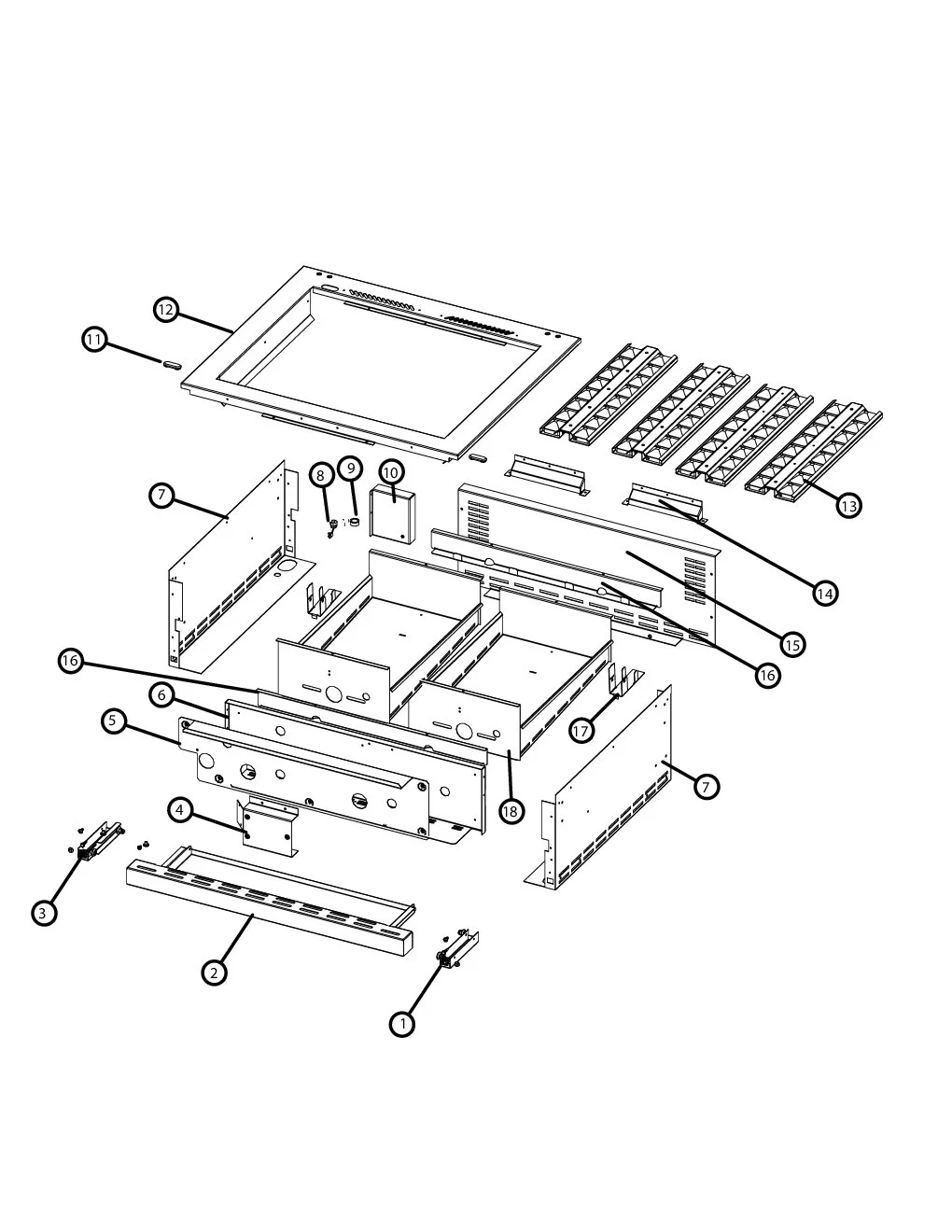 Viking VGBQ53024 Grill Base-lower parts diagram