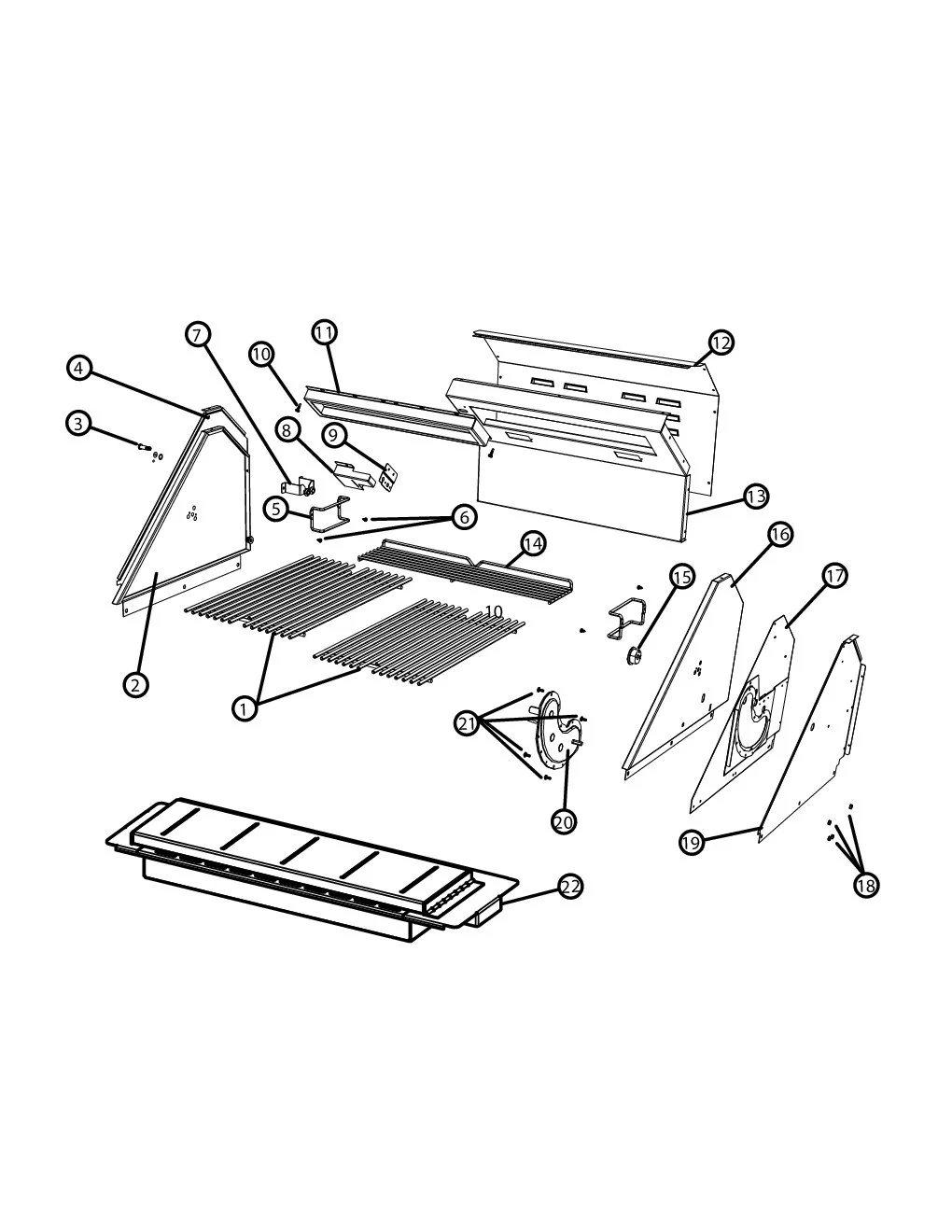 Viking VGBQ53024 Grill Base-upper parts diagram