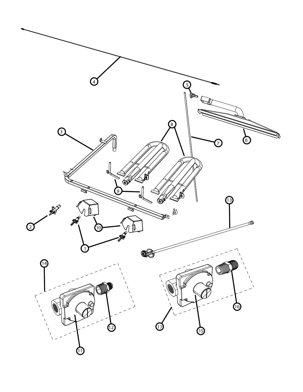Viking VGBQ53024 Grill Gas parts diagram