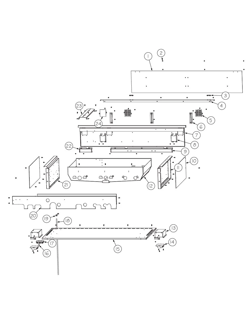 Viking VGBQ5323RE1 Grill Burner Box Area parts diagram