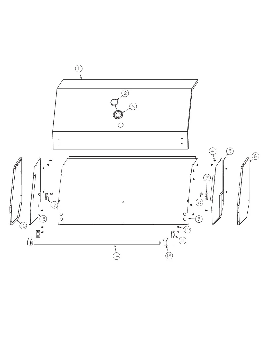 Viking VGBQ5323RE1 Grill Canopy Assembly parts diagram