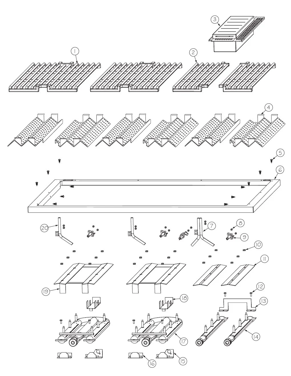 Viking VGBQ5323RE1 Grill Burner Grate Area parts diagram