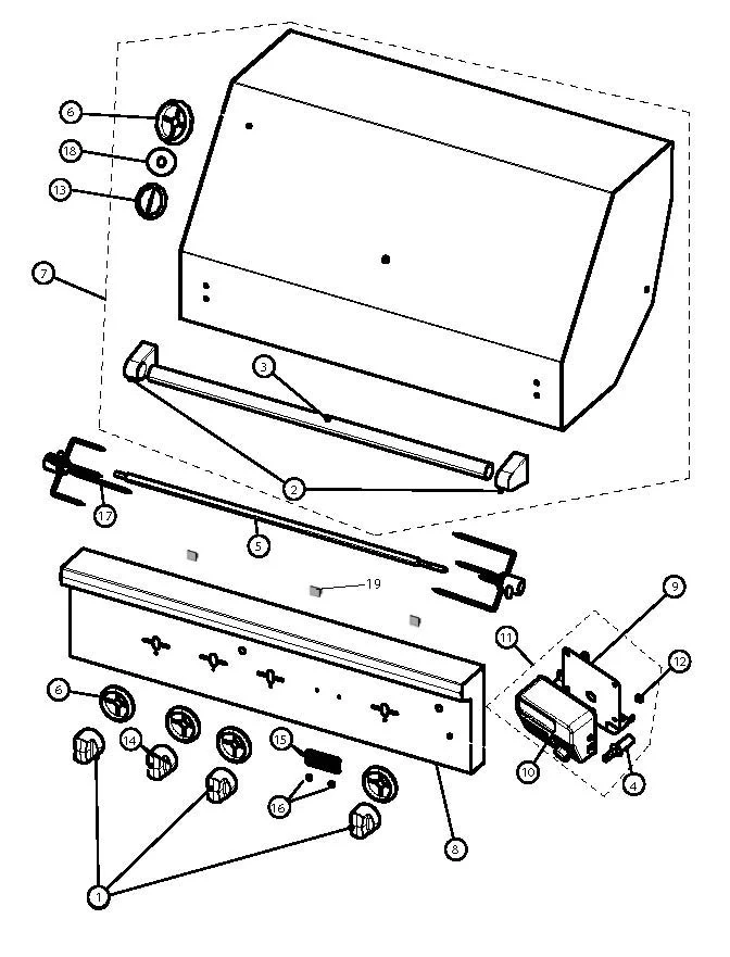 Viking VGBQ53624 Grill Decor parts diagram