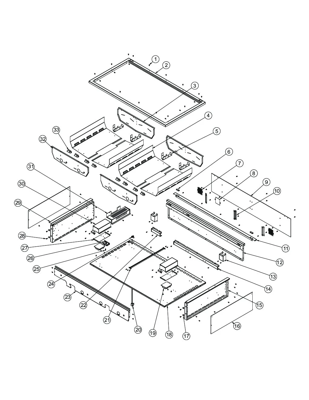 Viking VGBQ5404RE2 Grill Burner Box Area parts diagram