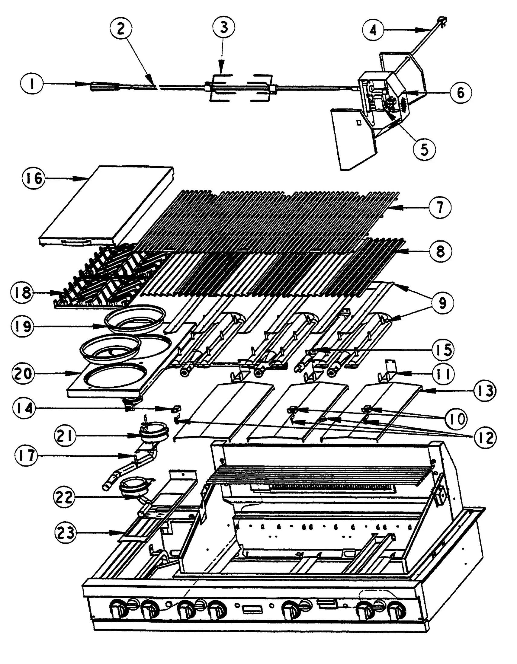 Viking VGBQ5323RS Grill Burner-grate Assembly parts diagram