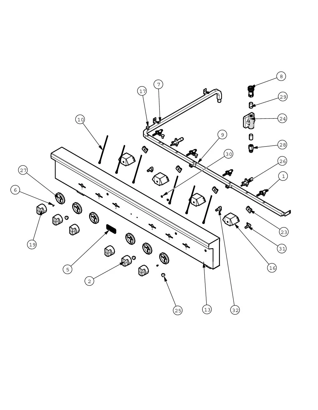 Viking VGBQ55404RE Grill Control Panel parts diagram