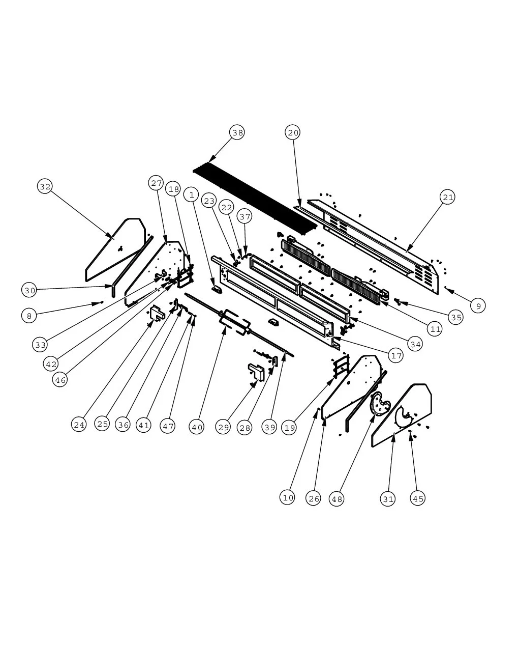 Viking VGBQ55404RE Grill Upper Grill parts diagram