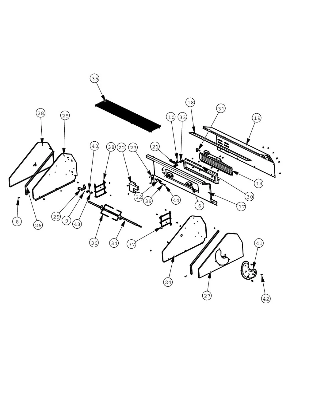 Viking VGBQ54203RE Grill Upper Grill parts diagram
