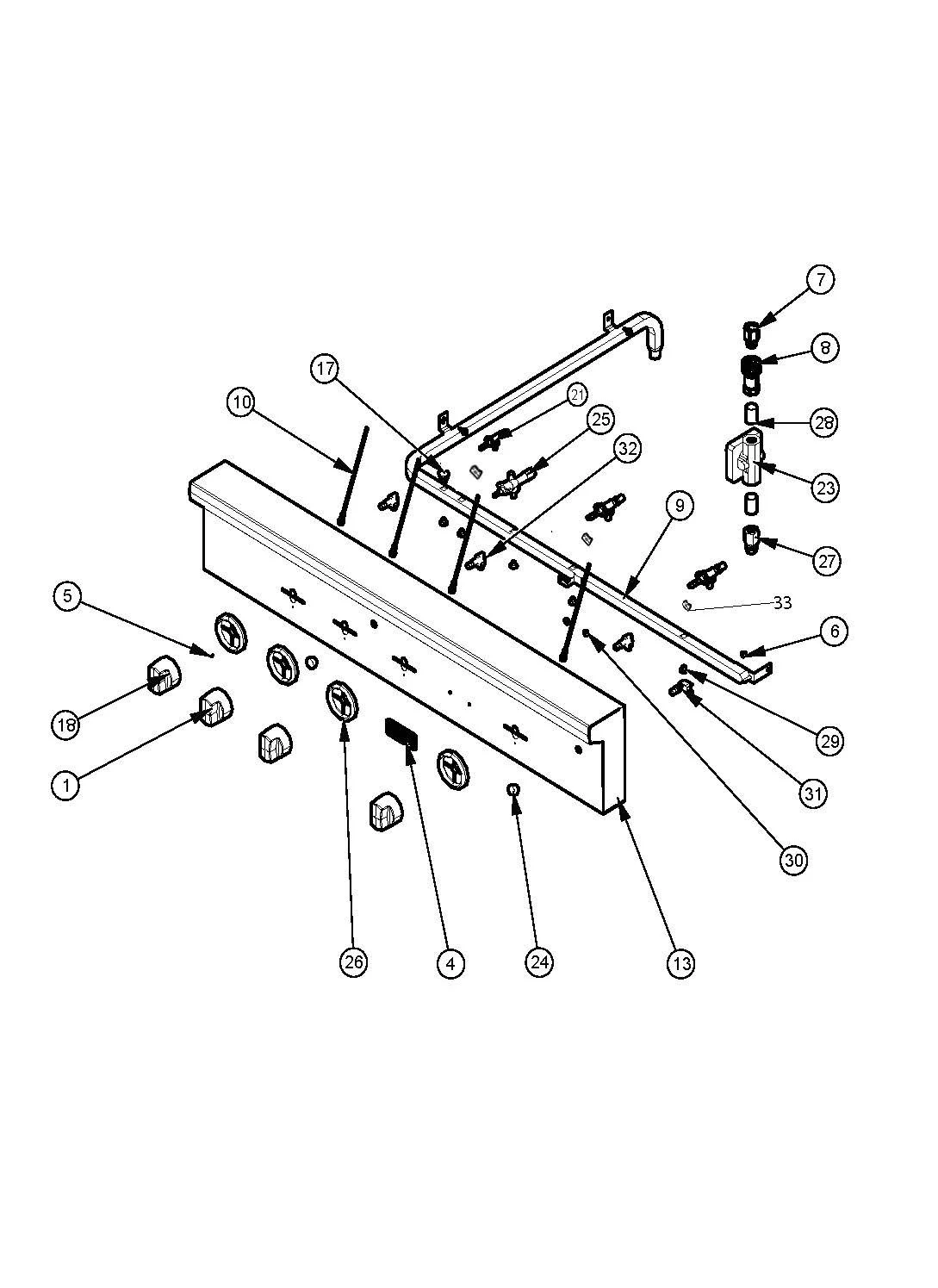 Viking VGBQ54203RE Grill Front Panel parts diagram