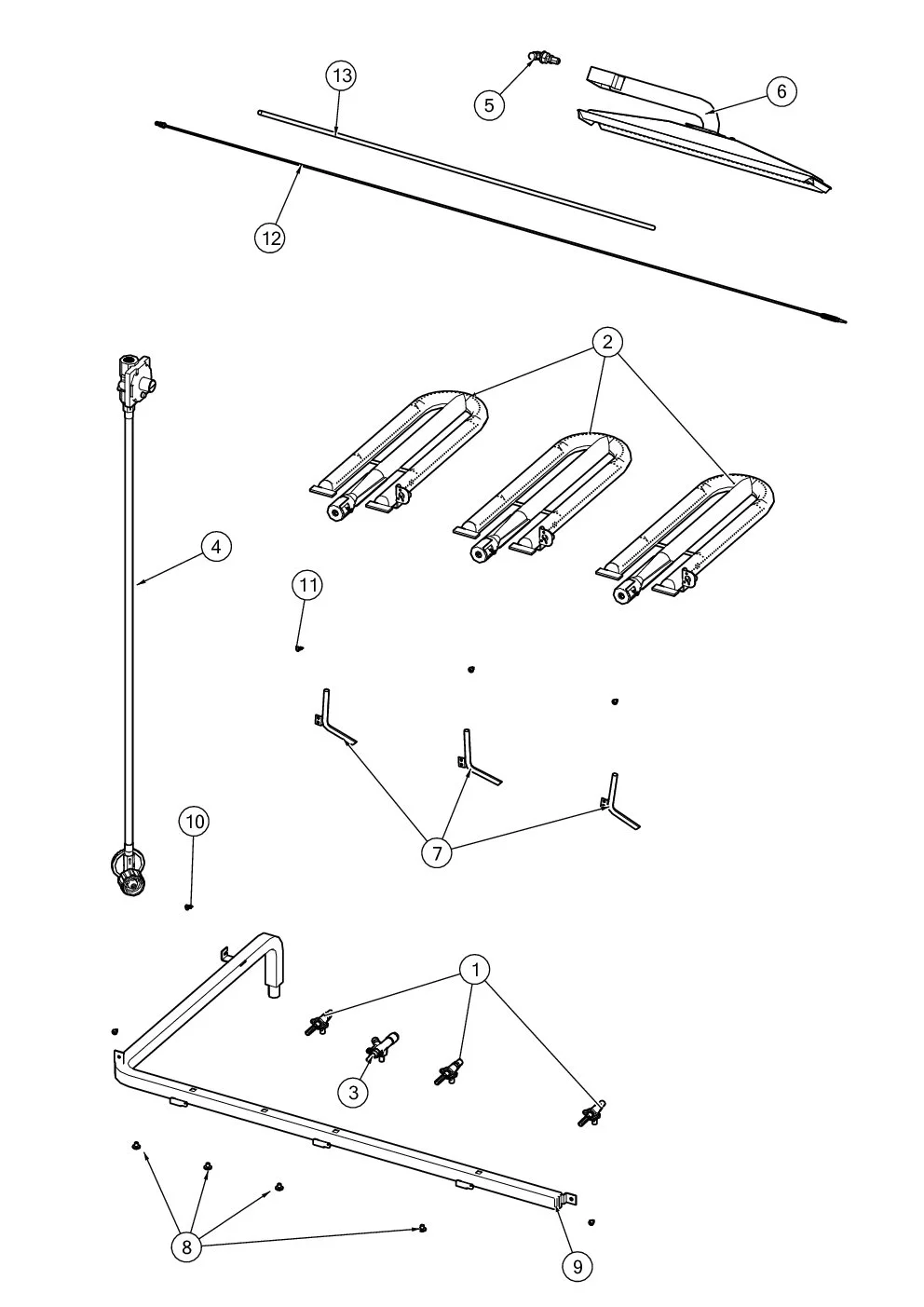 Viking VGBQ54224 Grill Gas parts diagram