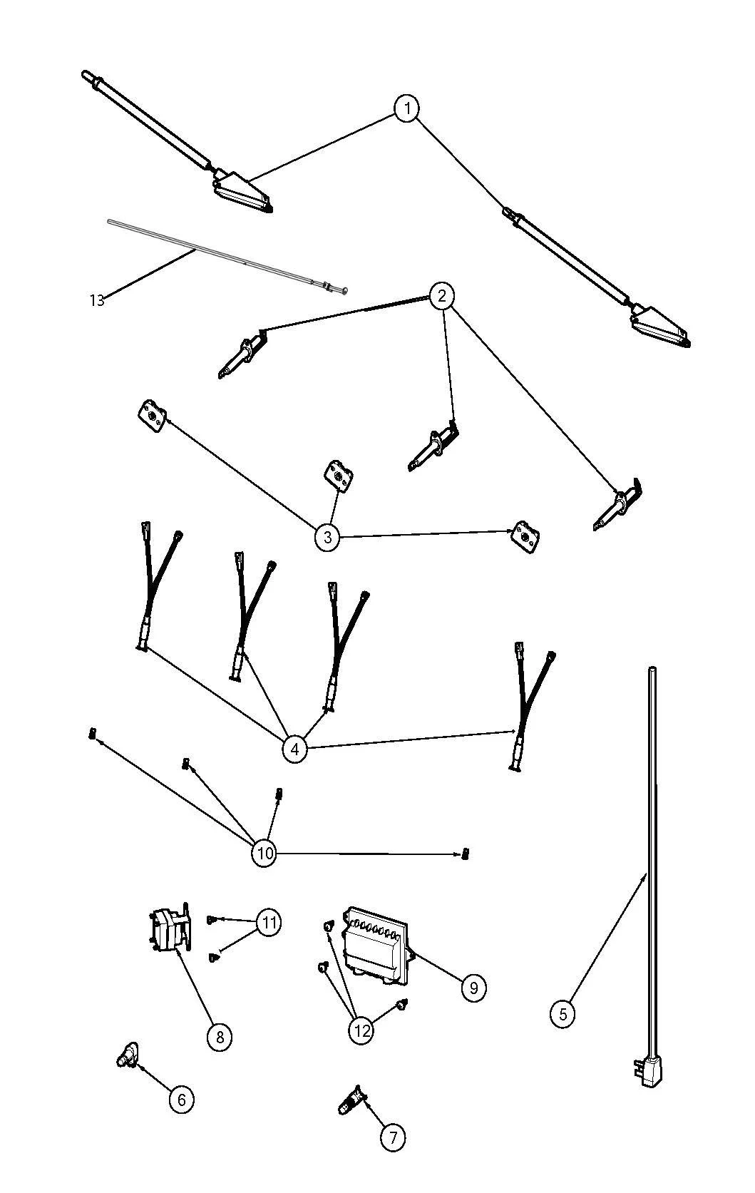 Viking VGBQ54224 Grill Electrical parts diagram