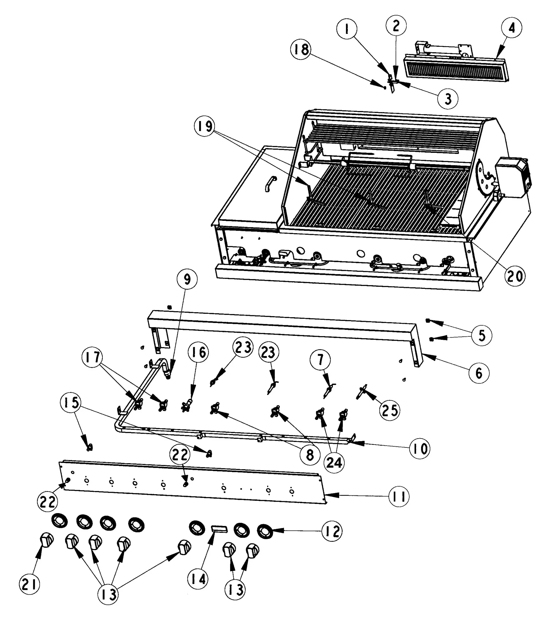 Viking VGBQ5323RT Grill Control-valve Assembly parts diagram