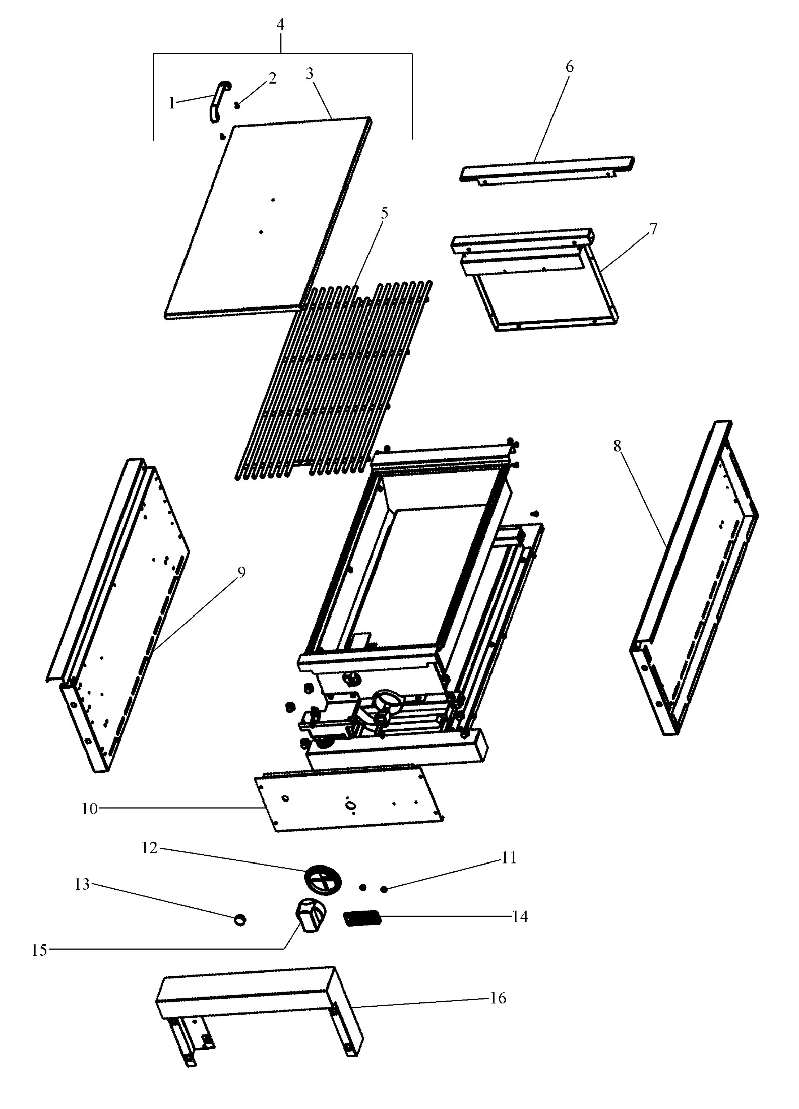 Viking VGIB151T Side Burner Exterior Assembly parts diagram