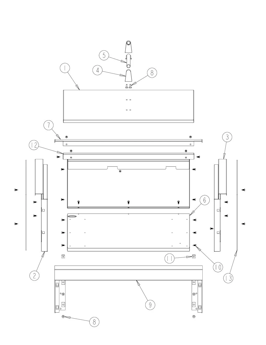 Viking VGIB242T Side Burner Unit Exterior parts diagram