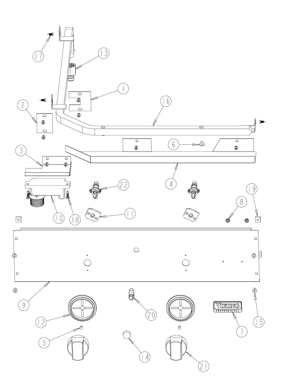 Viking VGIB242T Side Burner Control Cover parts diagram