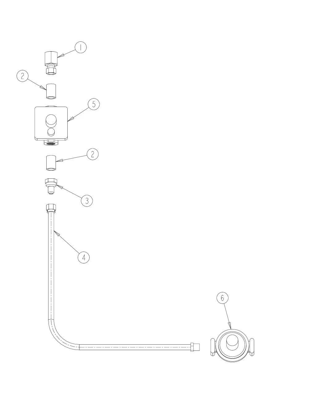 Viking VGIB242T Side Burner LP Gas Connections parts diagram