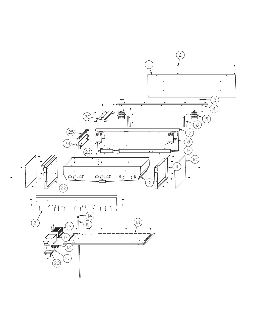 Viking VGIQ4103RE1 Grill Burner Box Area parts diagram