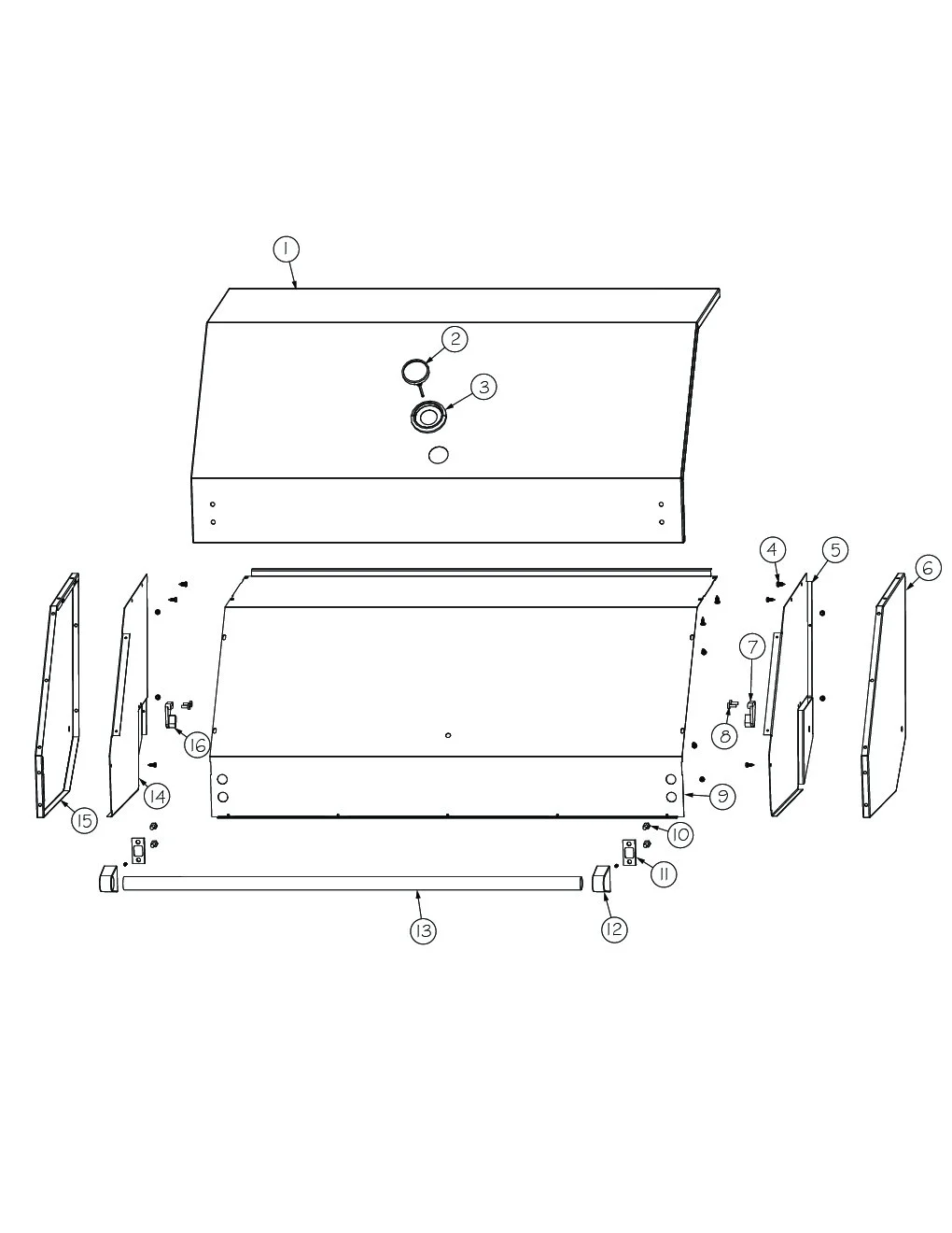 Viking VGIQ4103RE1 Grill Canopy Assembly parts diagram