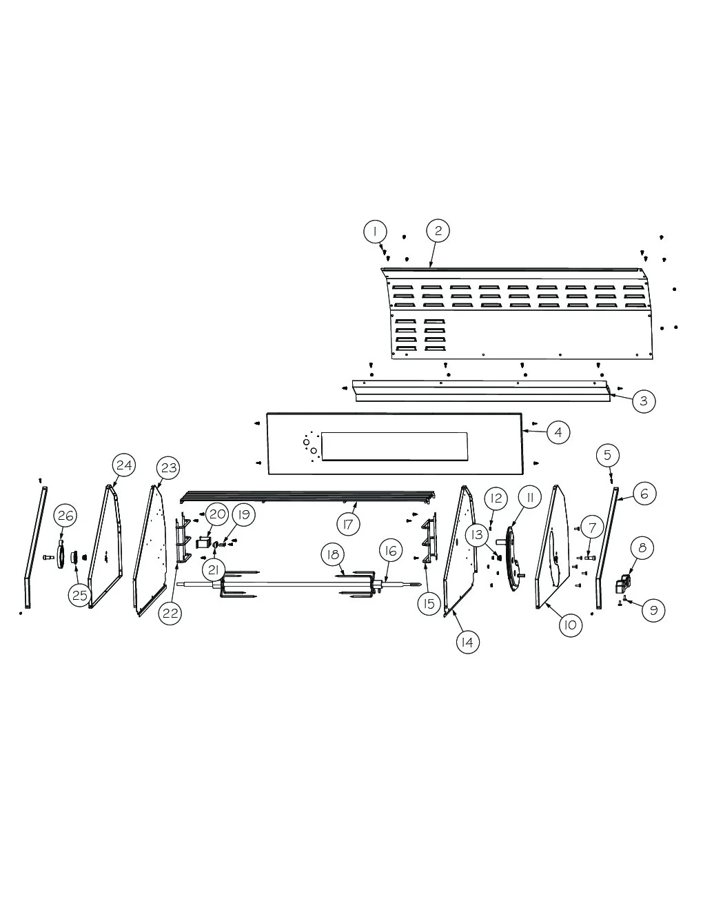 Viking VGIQ4103RE1 Grill Upper Grill Area parts diagram