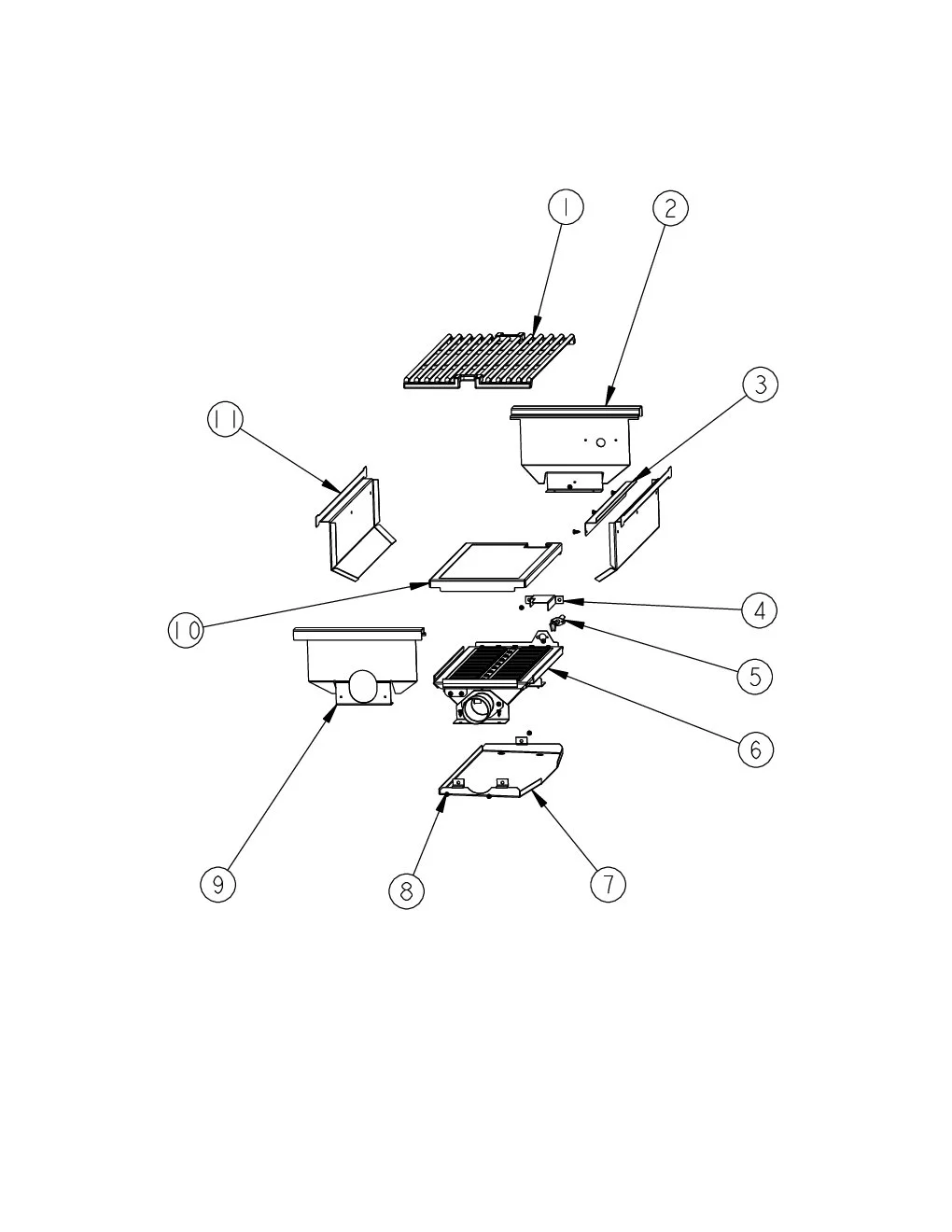 Viking VGIQ4122RT1 Grill Sear Box parts diagram