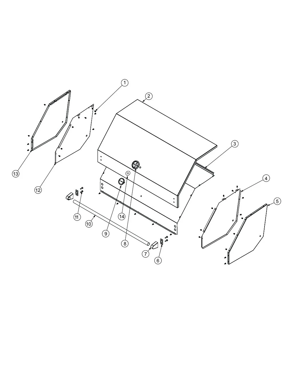 Viking VGIQ4103RT2 Grill Canopy Area parts diagram