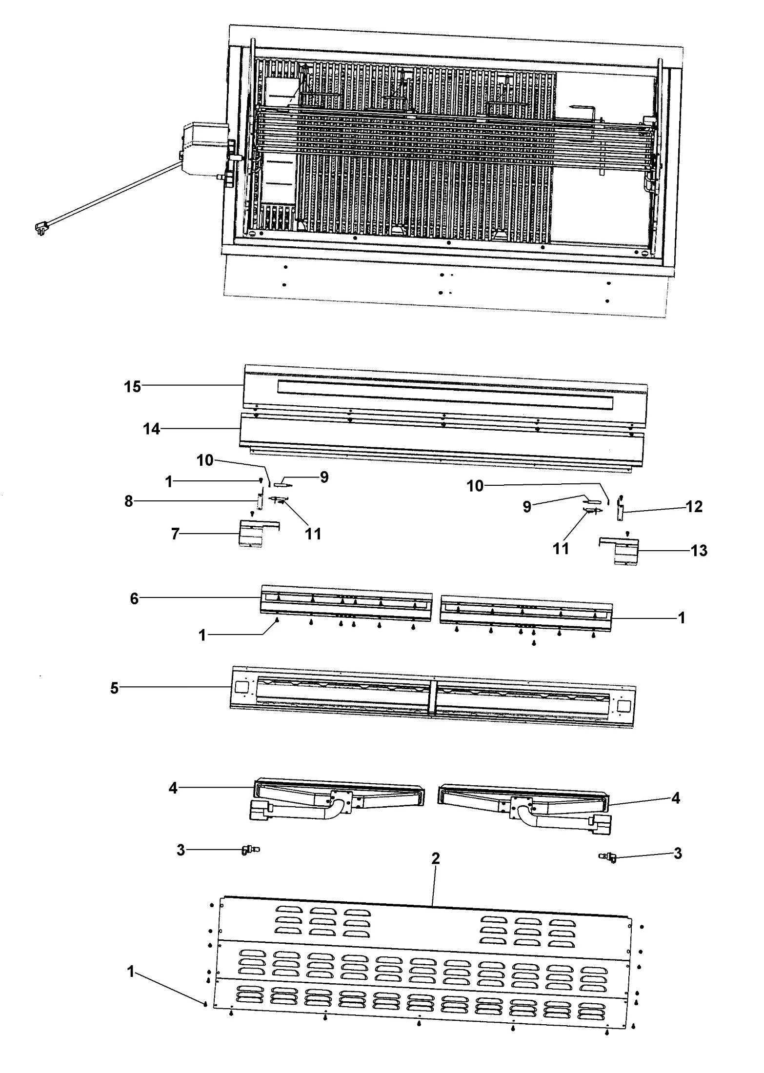 Viking VGIQ530 Grill Upper IR Assembly parts diagram