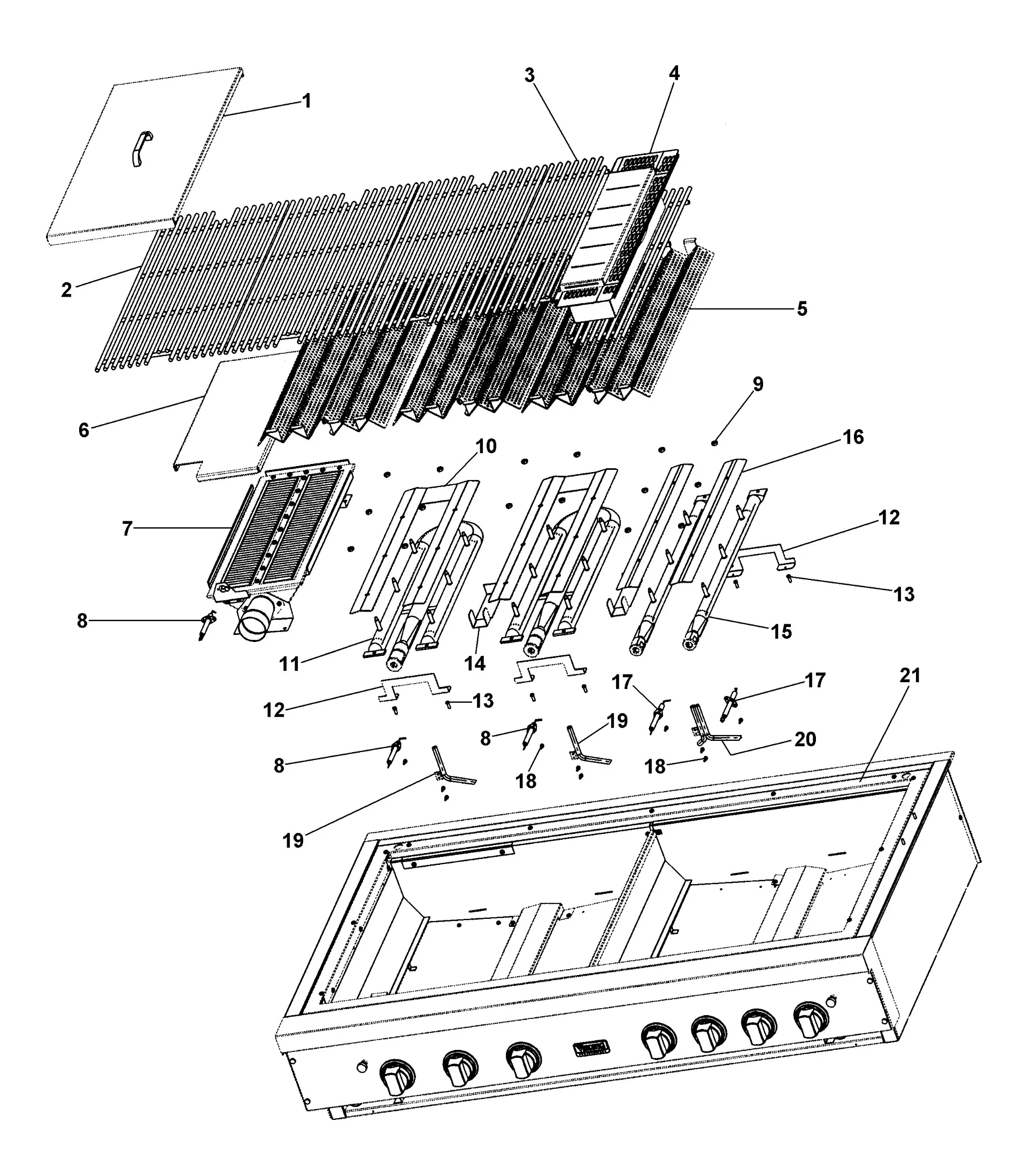 Viking VGIQ530 Grill Grill Subassembly parts diagram