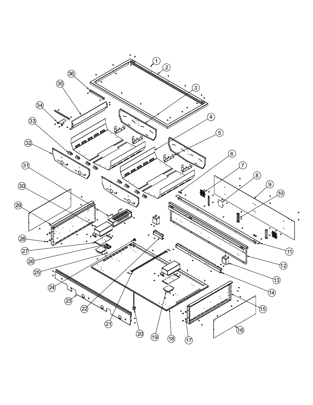 Viking VGIQ5304RE2 Grill Burner Box Area parts diagram