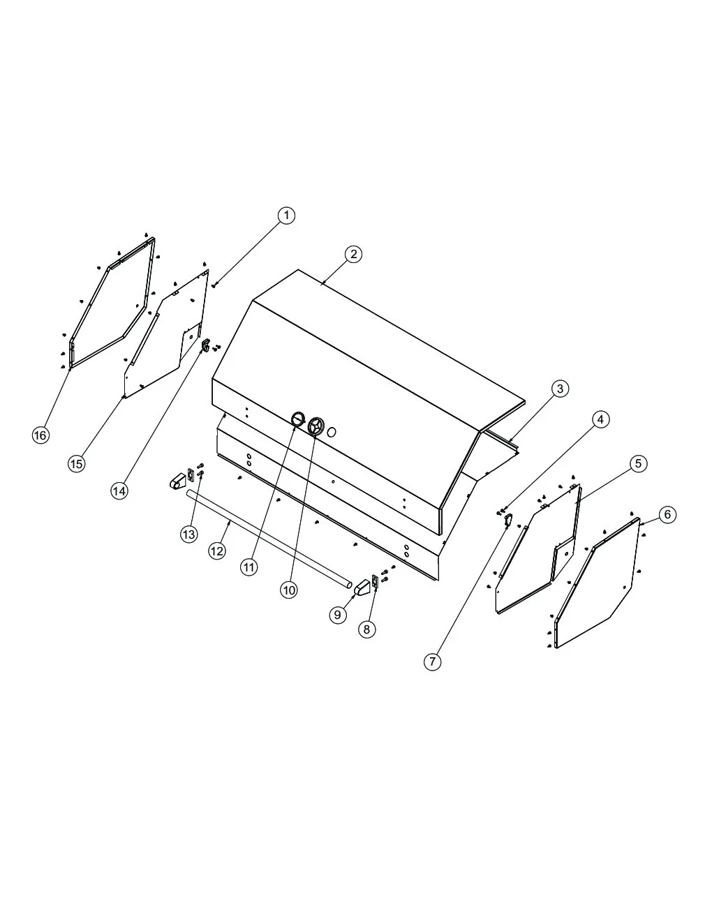 Viking VGIQ5304RE2 Grill Canopy Area parts diagram