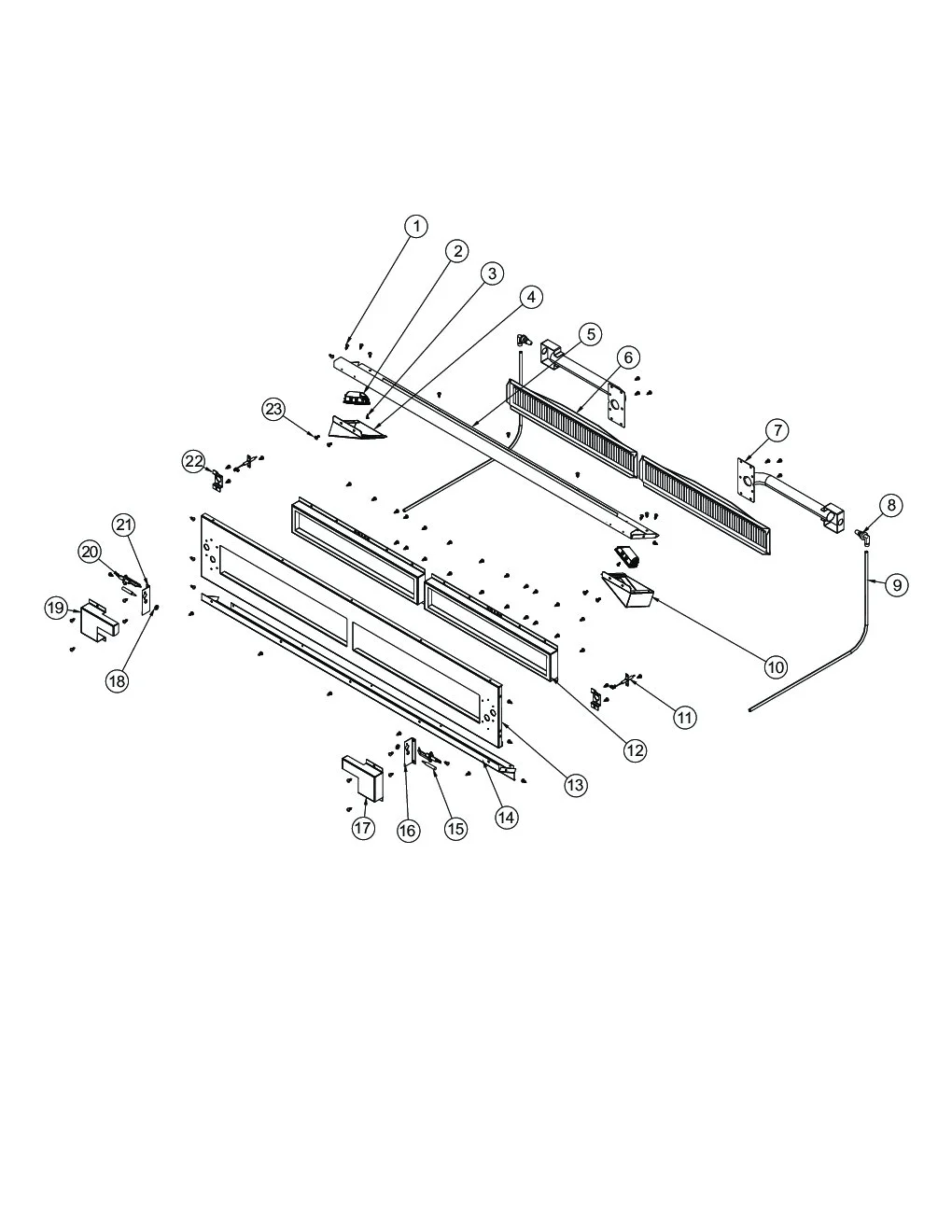 Viking VGIQ5304RE2 Grill Rotisserie Burner Area parts diagram