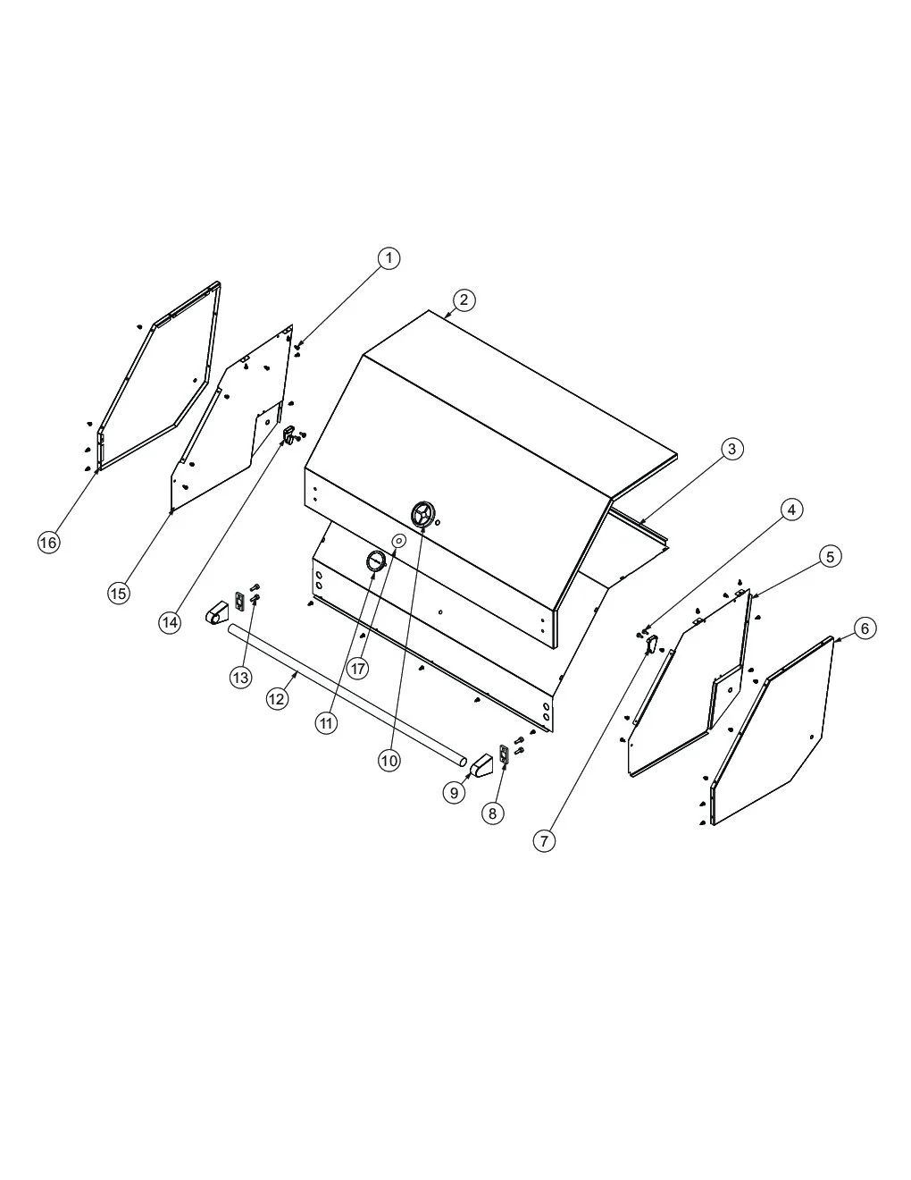 Viking VGIQ4103RE2 Grill Canopy Area parts diagram